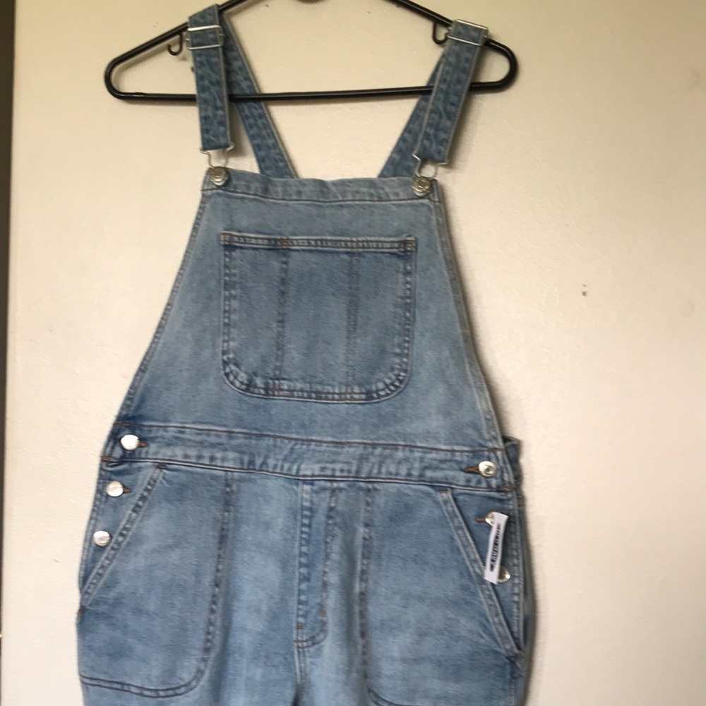 Old Navy light wash denim overalls
